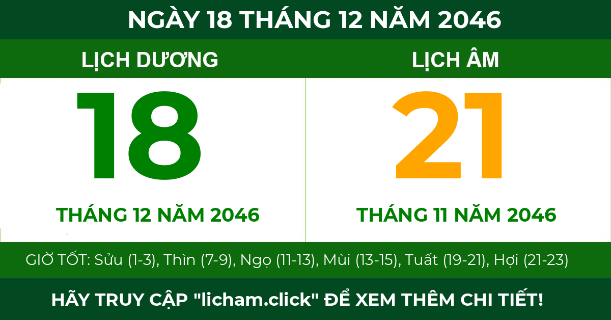 lịch âm ngày 18 tháng 12 năm 2046