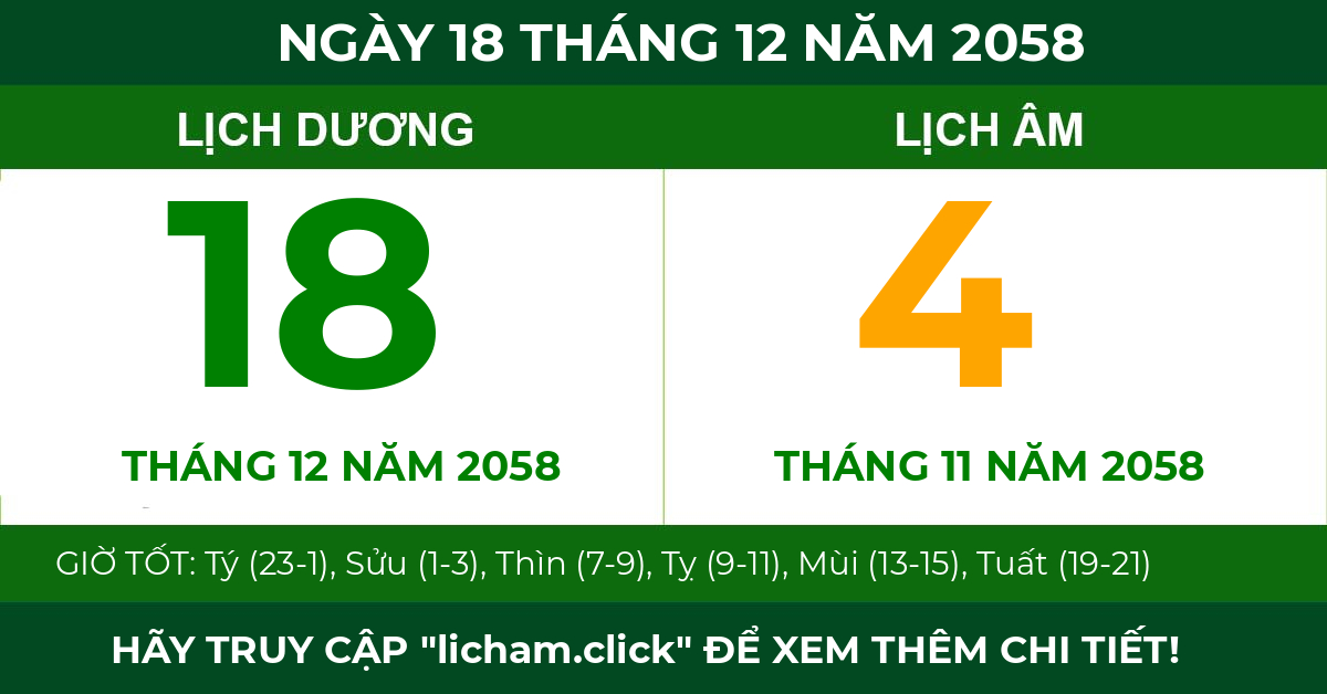 lịch âm ngày 18 tháng 12 năm 2058
