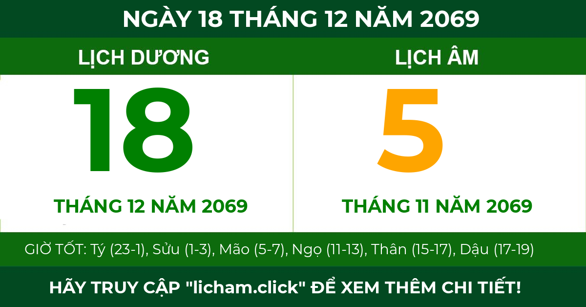 lịch âm ngày 18 tháng 12 năm 2069