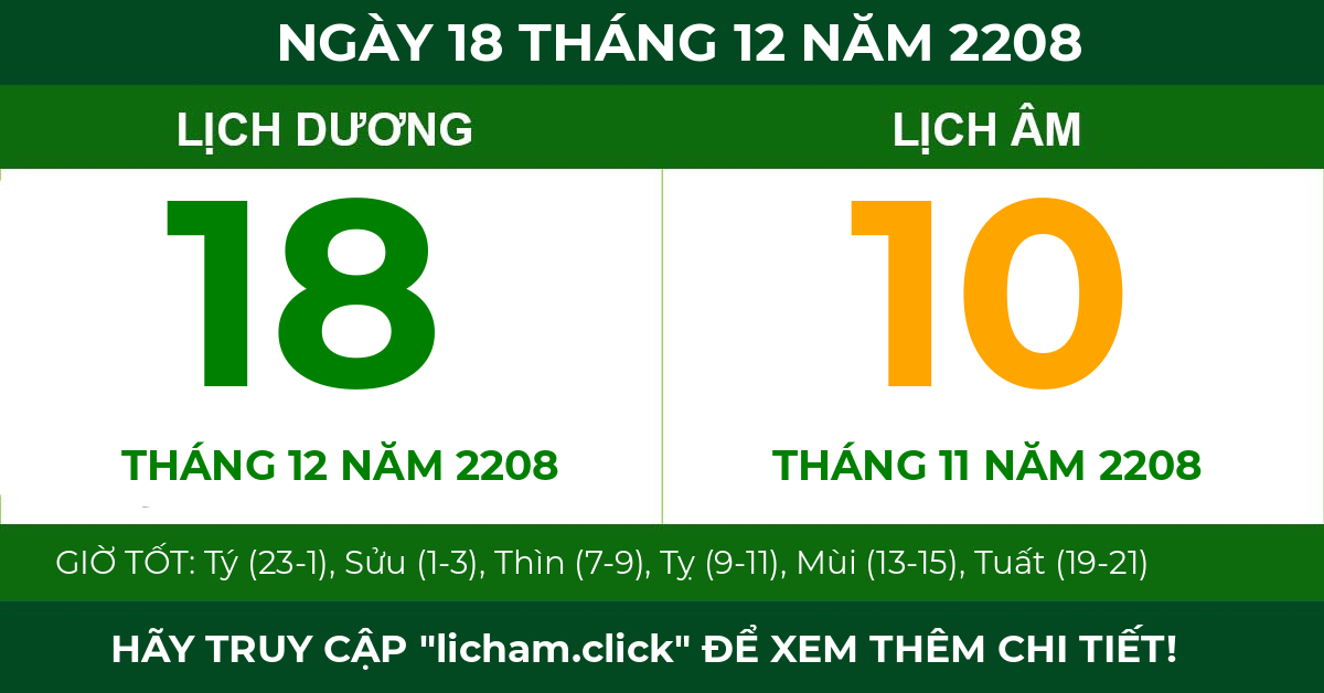 lịch âm ngày 18 tháng 12 năm 2208