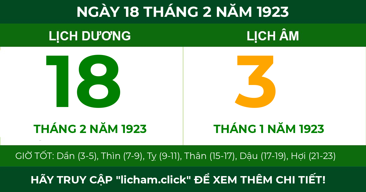 lịch âm ngày 18 tháng 2 năm 1923