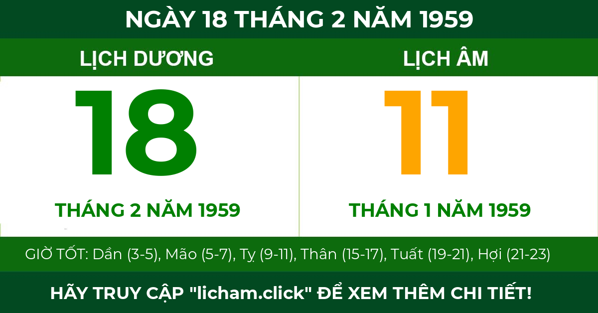 lịch âm ngày 18 tháng 2 năm 1959