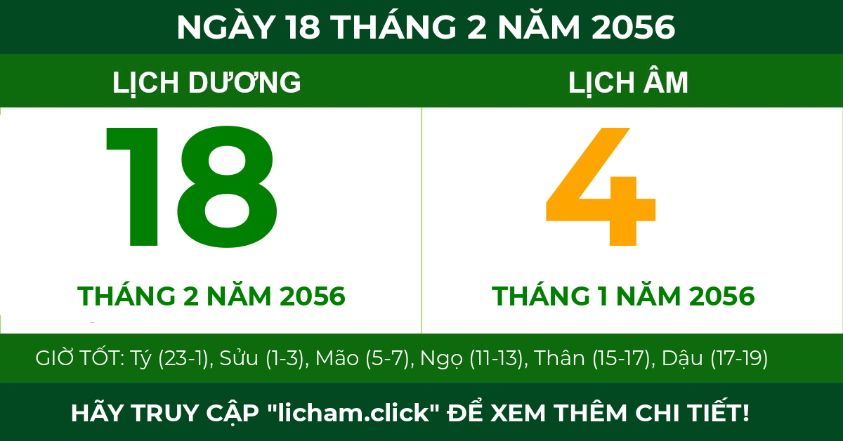 lịch âm ngày 18 tháng 2 năm 2056