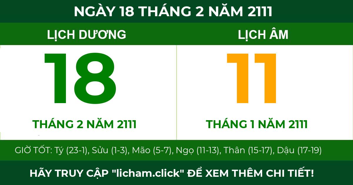 lịch âm ngày 18 tháng 2 năm 2111