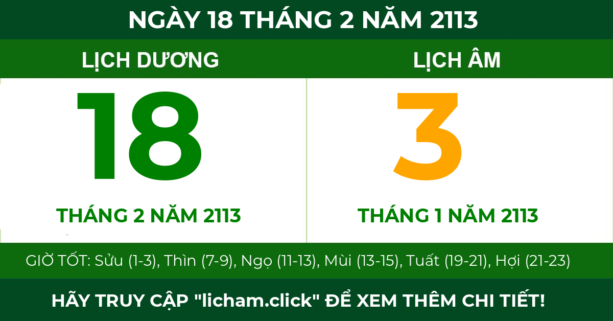 lịch âm ngày 18 tháng 2 năm 2113