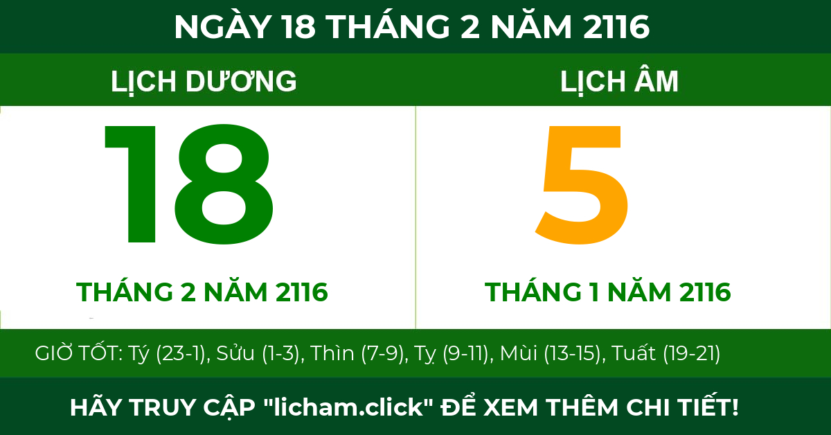 lịch âm ngày 18 tháng 2 năm 2116