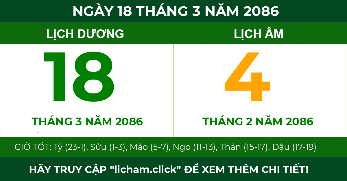 lịch âm ngày 18 tháng 3 năm 2086