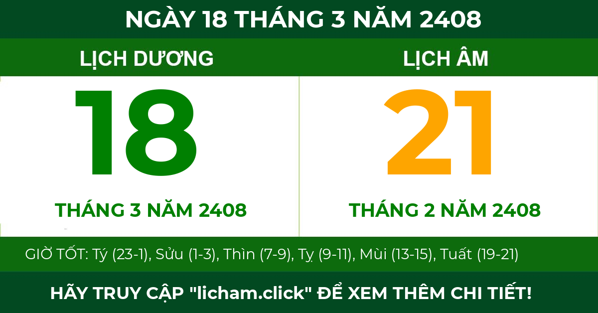 lịch âm ngày 18 tháng 3 năm 2408