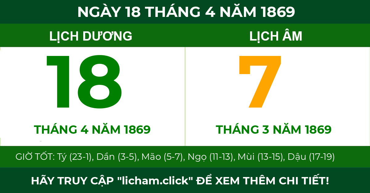 lịch âm ngày 18 tháng 4 năm 1869