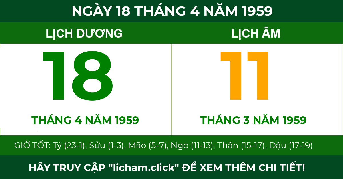 lịch âm ngày 18 tháng 4 năm 1959