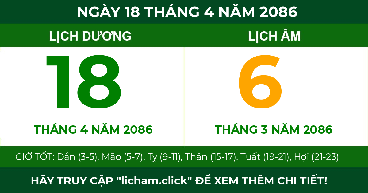 lịch âm ngày 18 tháng 4 năm 2086
