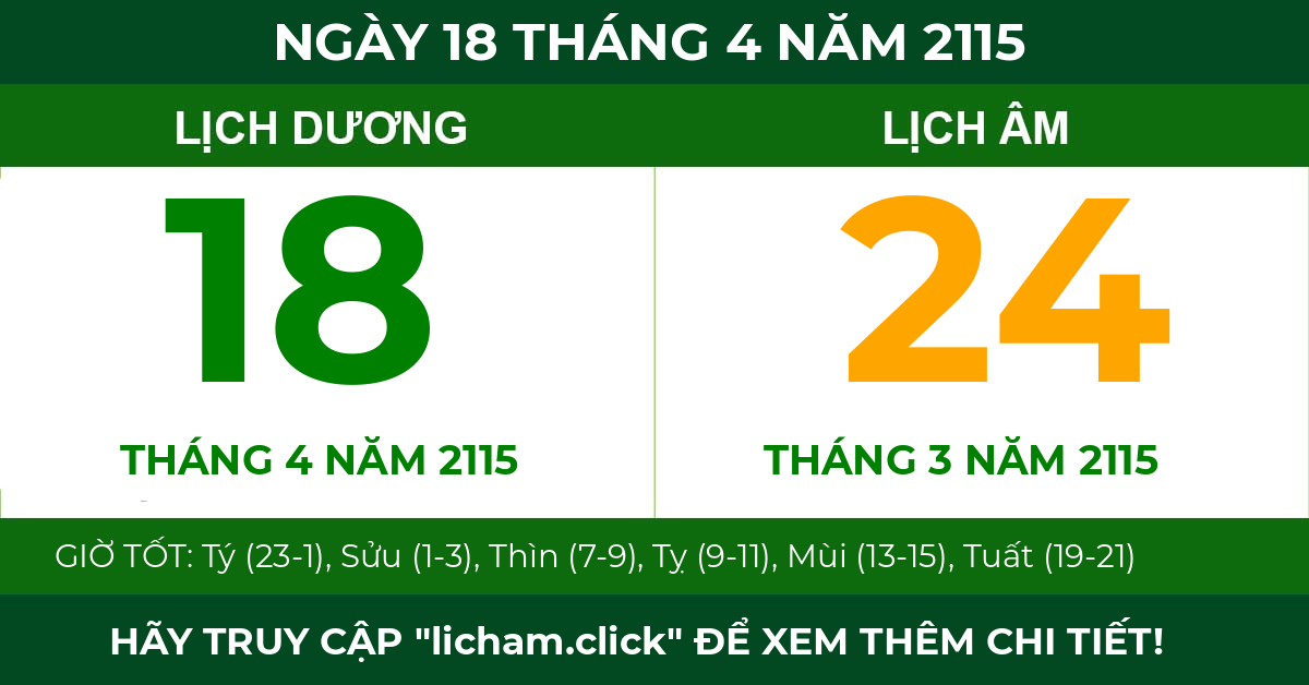 lịch âm ngày 18 tháng 4 năm 2115