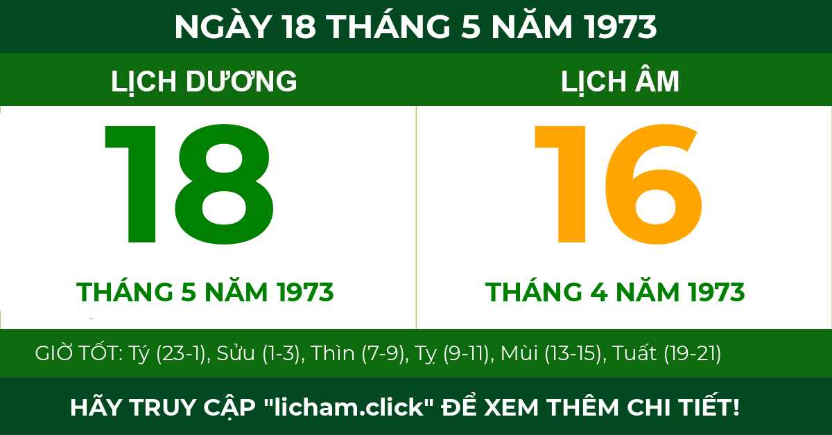 lịch âm ngày 18 tháng 5 năm 1973