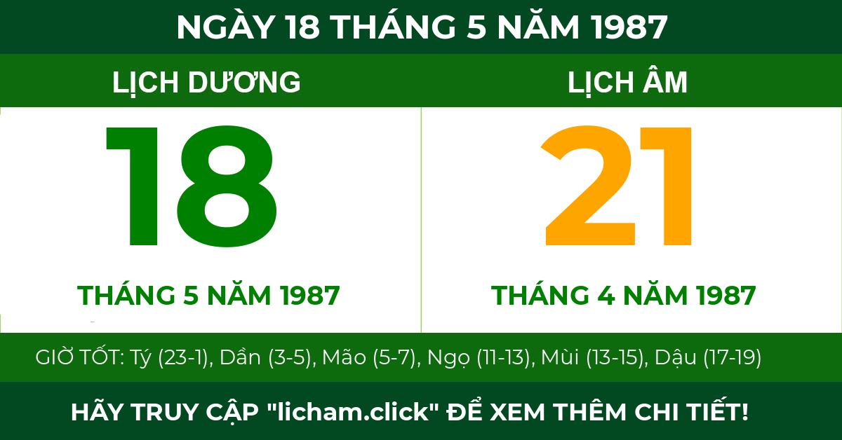 lịch âm ngày 18 tháng 5 năm 1987
