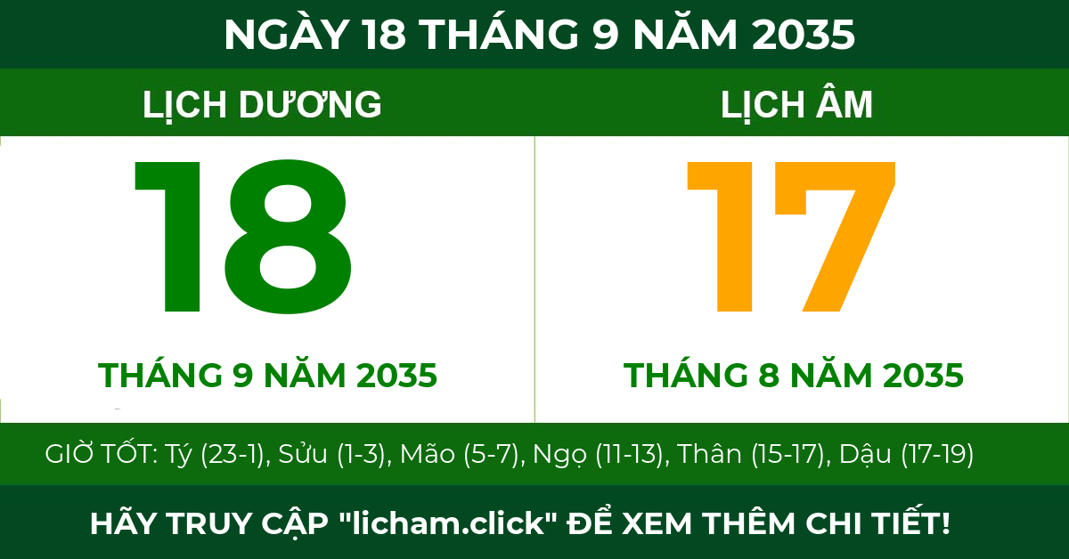 lịch âm ngày 18 tháng 9 năm 2035