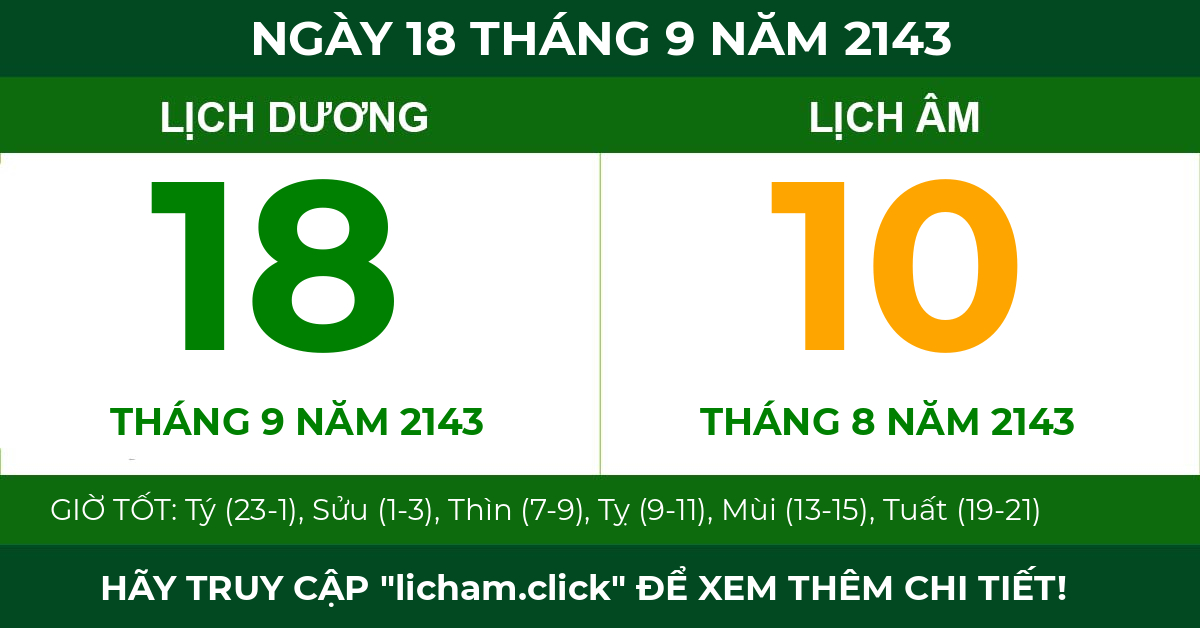 lịch âm ngày 18 tháng 9 năm 2143