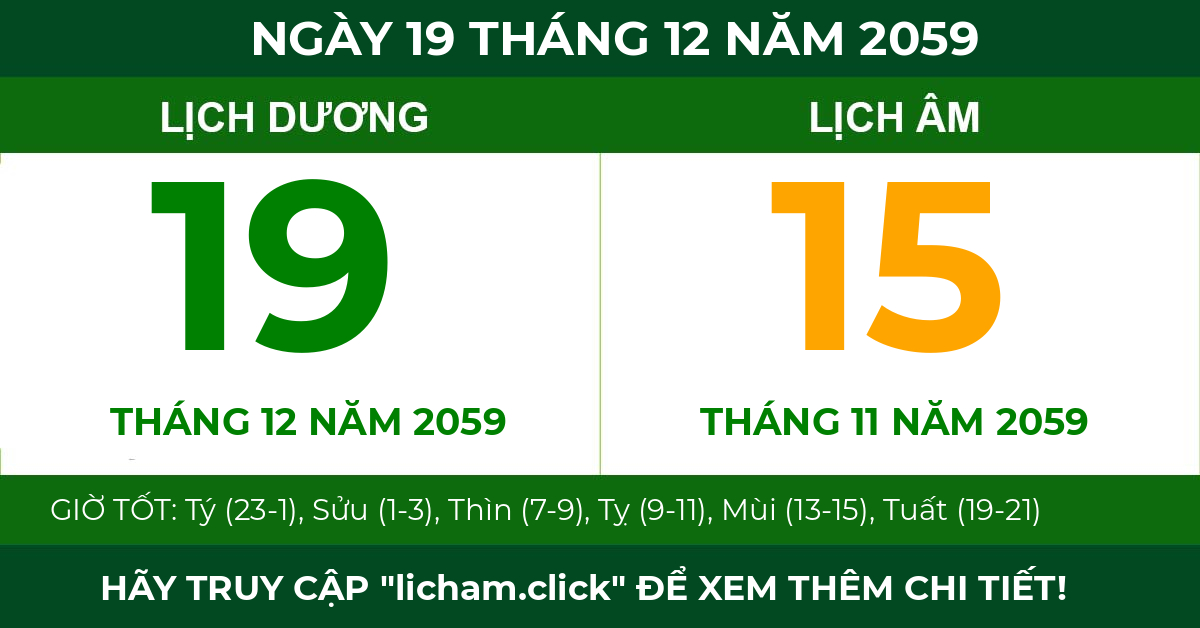 lịch âm ngày 19 tháng 12 năm 2059