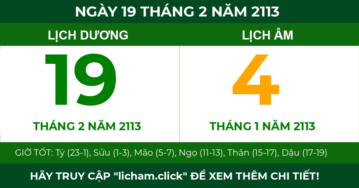 lịch âm ngày 19 tháng 2 năm 2113