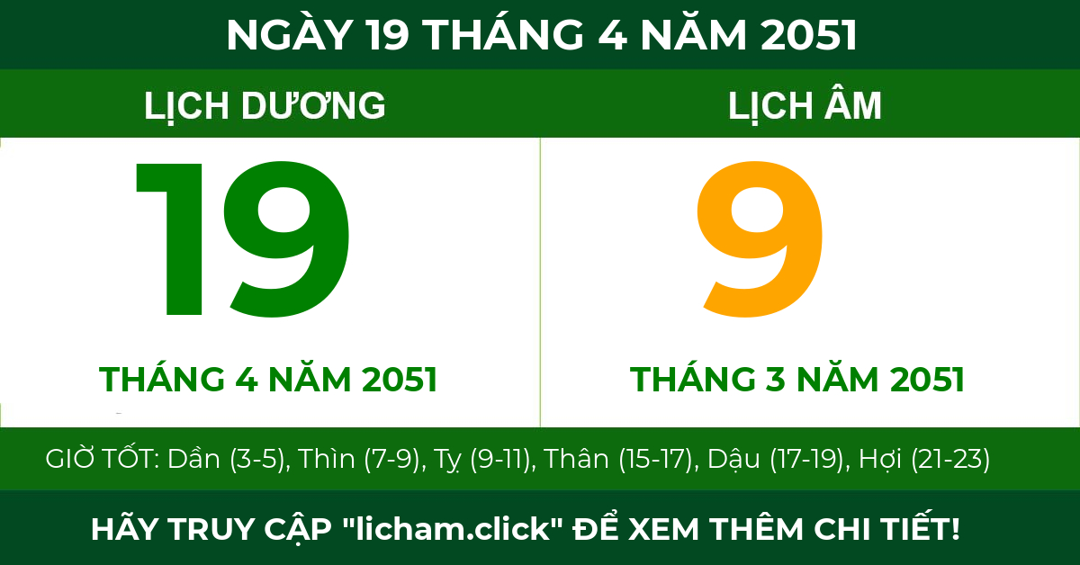 lịch âm ngày 19 tháng 4 năm 2051