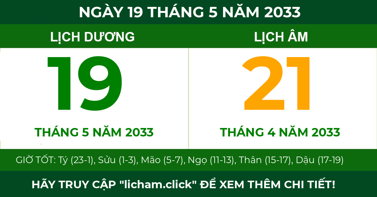 lịch âm ngày 19 tháng 5 năm 2033