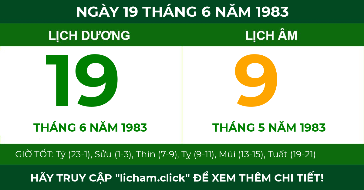 lịch âm ngày 19 tháng 6 năm 1983