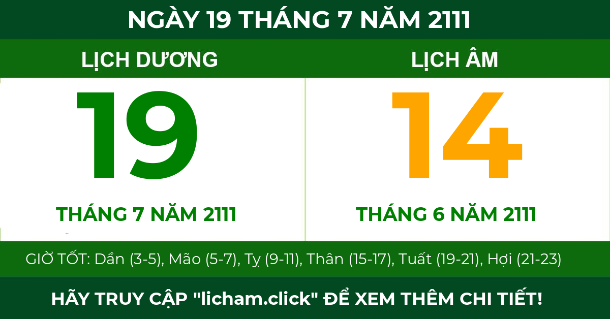lịch âm ngày 19 tháng 7 năm 2111