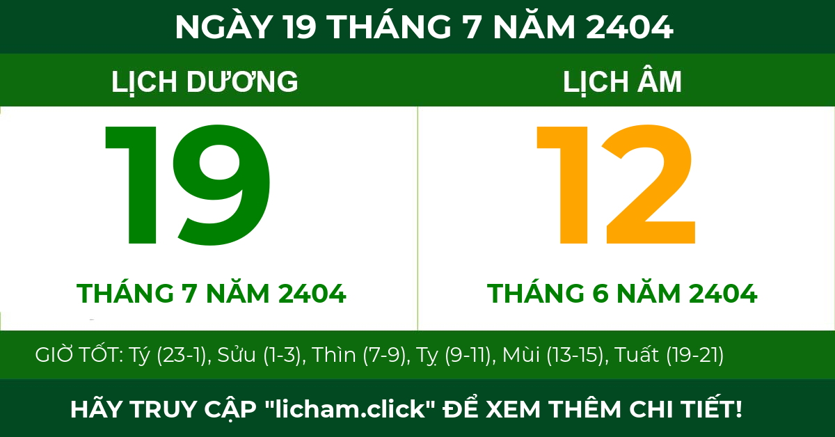 lịch âm ngày 19 tháng 7 năm 2404