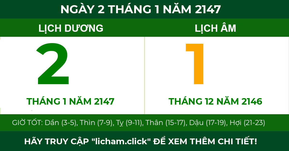 lịch âm ngày 2 tháng 1 năm 2147