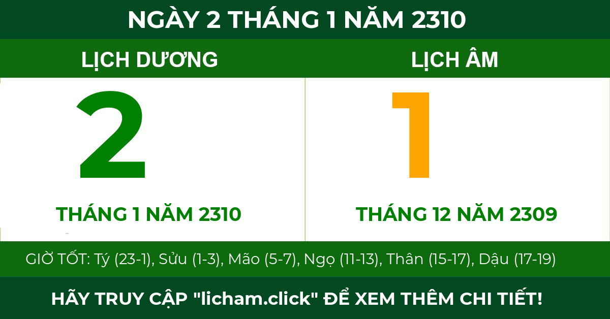 lịch âm ngày 2 tháng 1 năm 2310