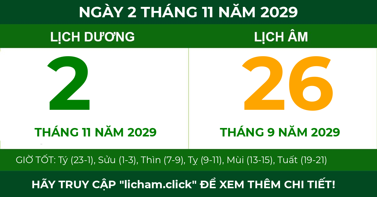 lịch âm ngày 2 tháng 11 năm 2029