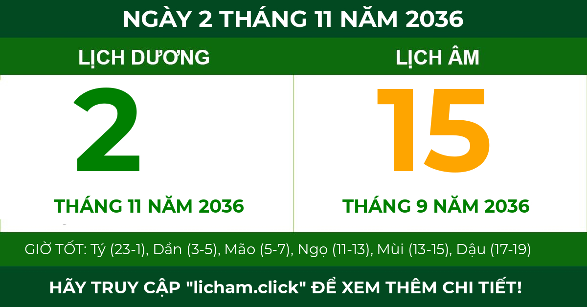 lịch âm ngày 2 tháng 11 năm 2036