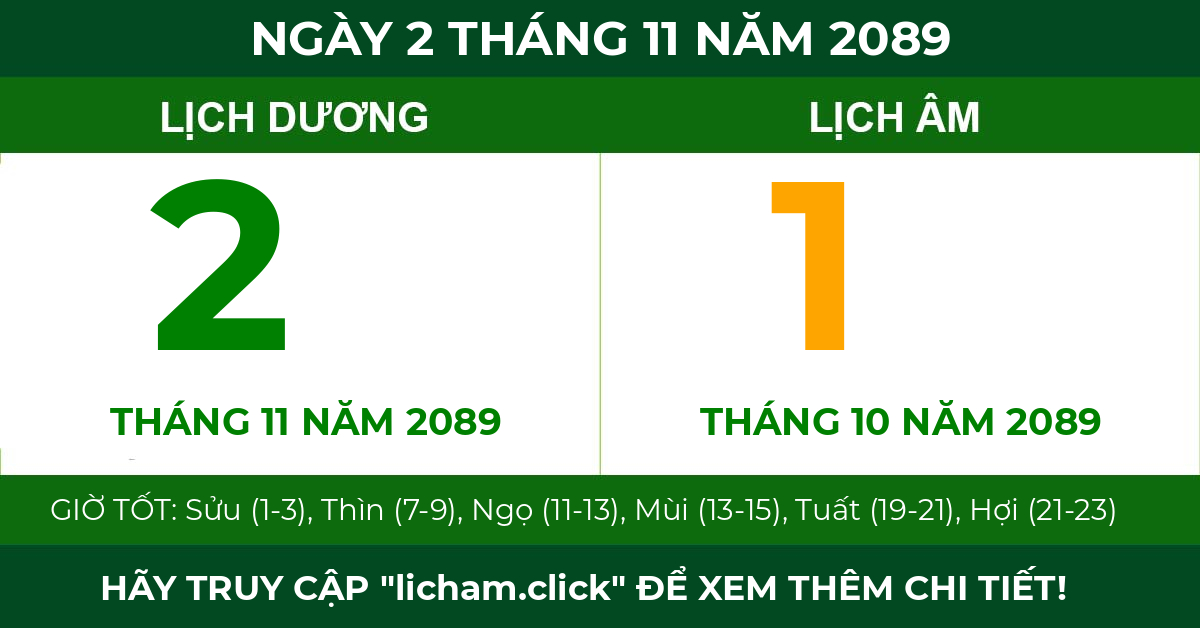 lịch âm ngày 2 tháng 11 năm 2089