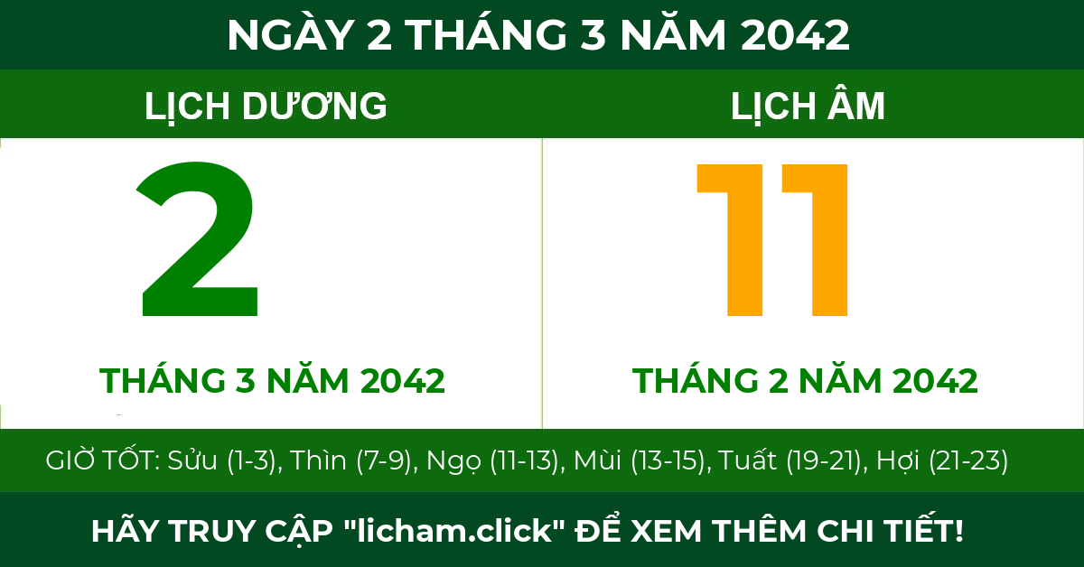 lịch âm ngày 2 tháng 3 năm 2042