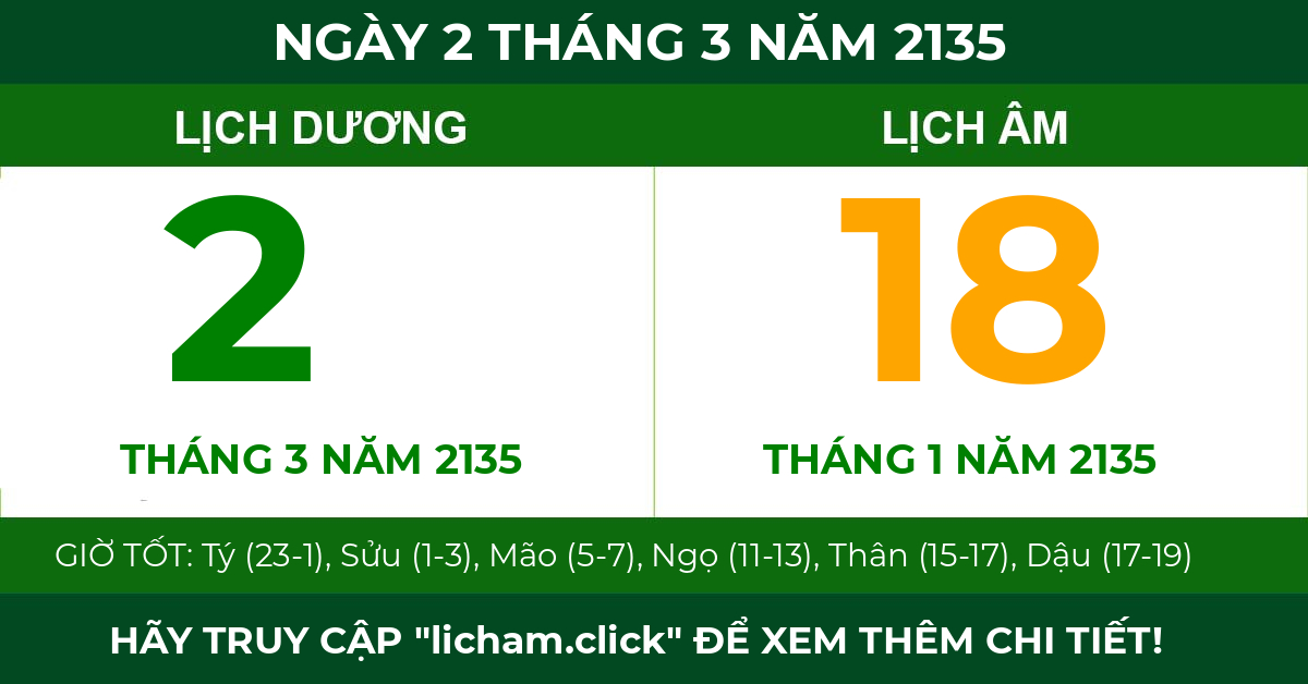 lịch âm ngày 2 tháng 3 năm 2135