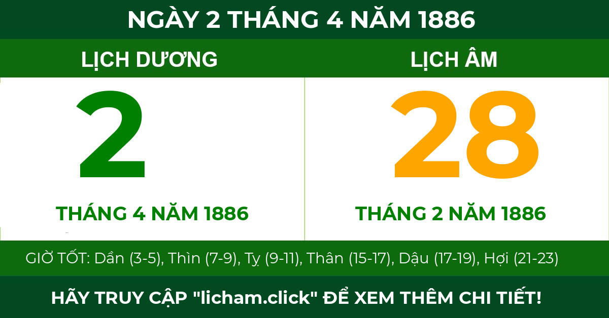 lịch âm ngày 2 tháng 4 năm 1886