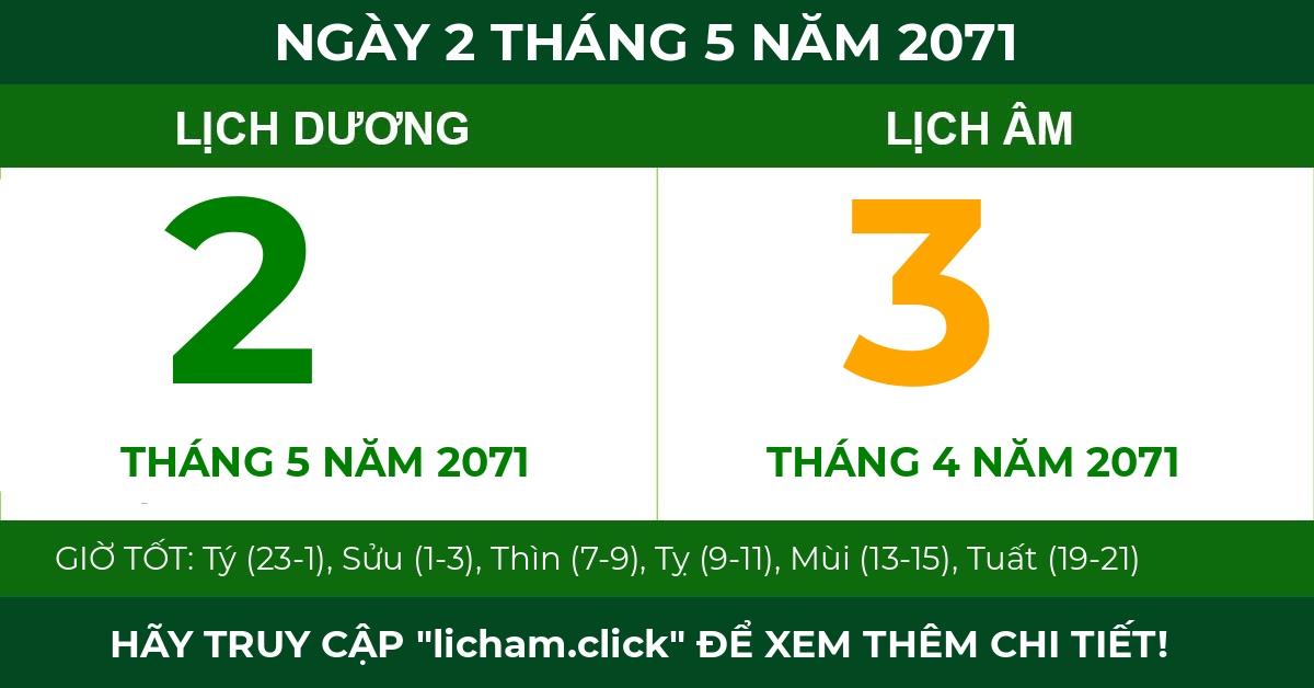 lịch âm ngày 2 tháng 5 năm 2071