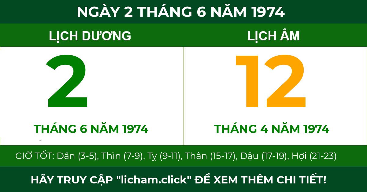 lịch âm ngày 2 tháng 6 năm 1974