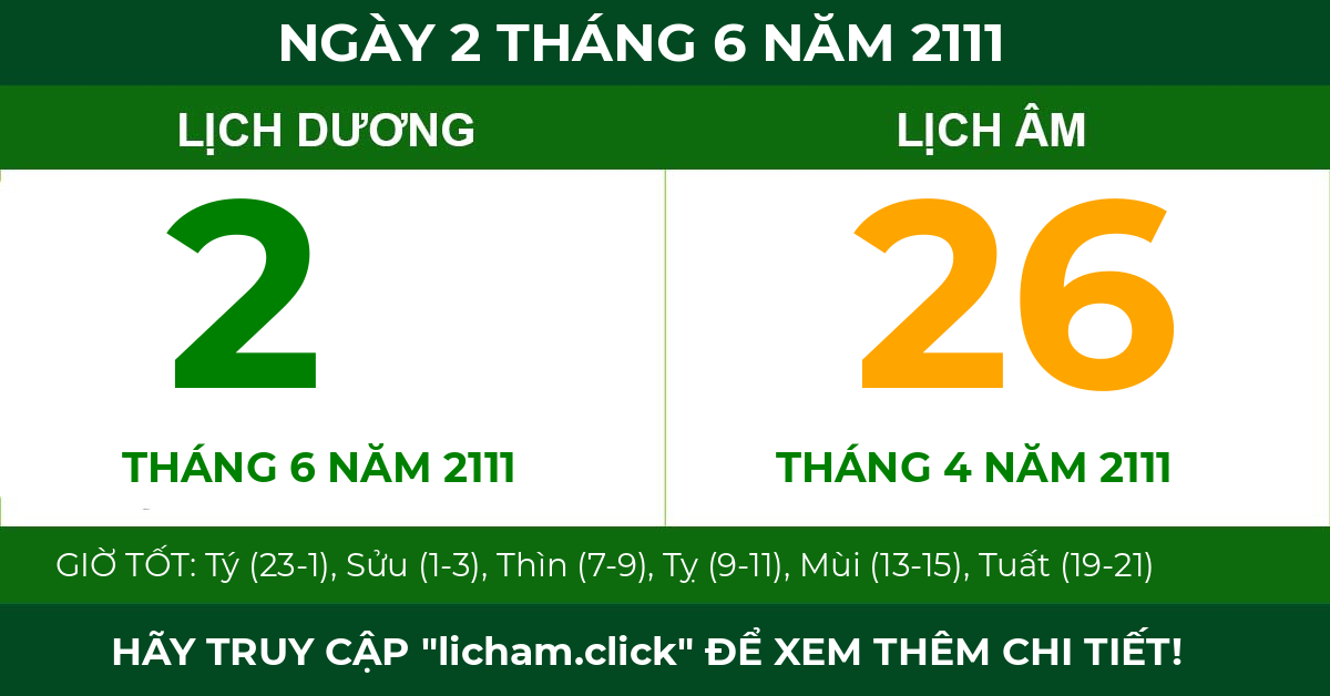 lịch âm ngày 2 tháng 6 năm 2111