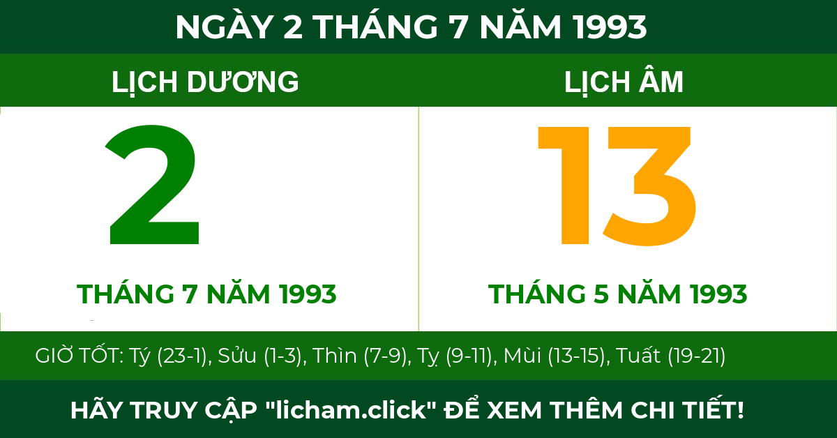 lịch âm ngày 2 tháng 7 năm 1993