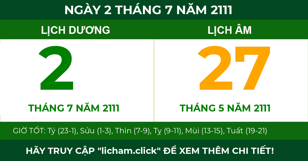 lịch âm ngày 2 tháng 7 năm 2111