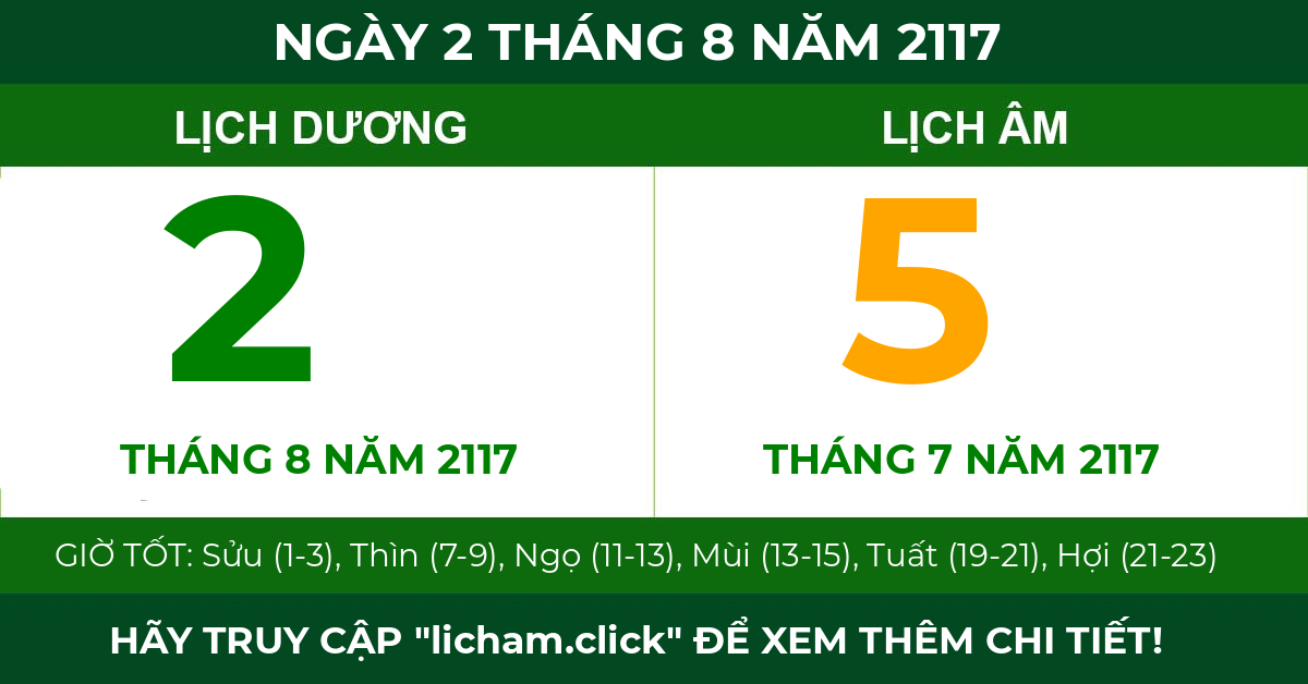 lịch âm ngày 2 tháng 8 năm 2117