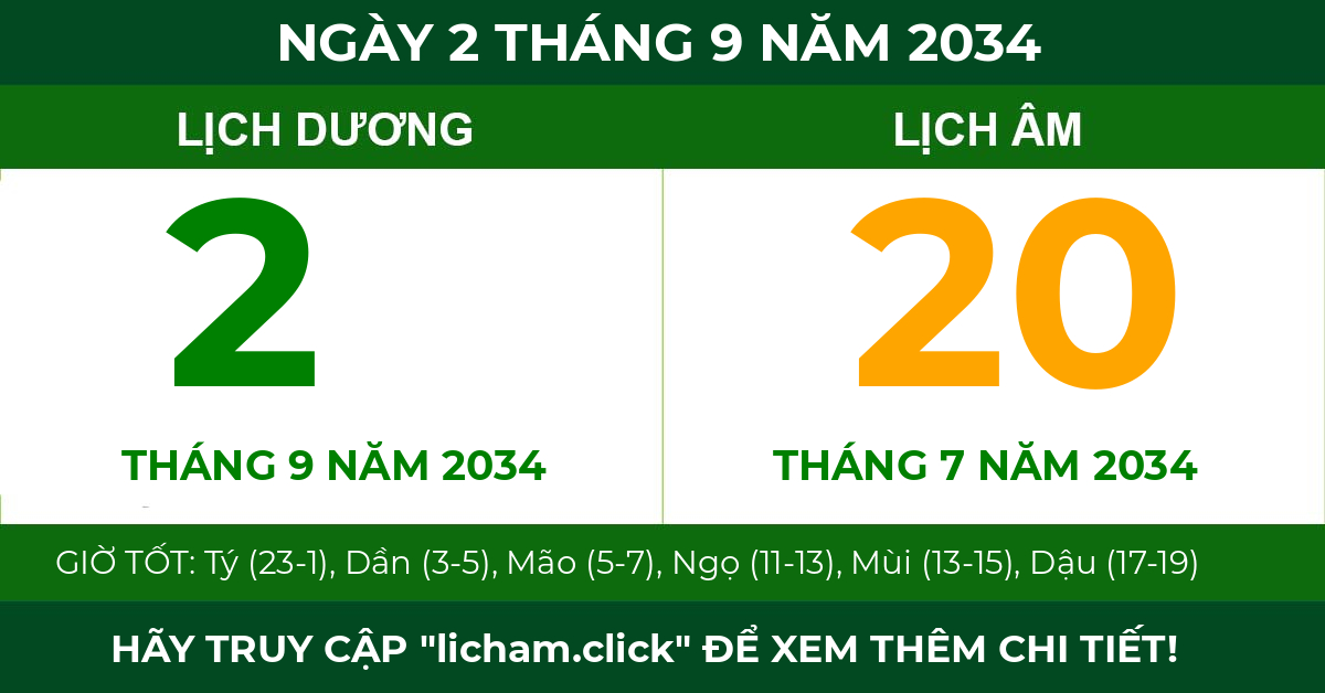 lịch âm ngày 2 tháng 9 năm 2034