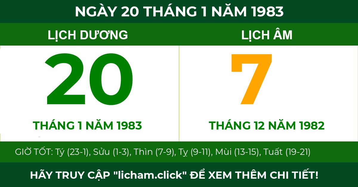 lịch âm ngày 20 tháng 1 năm 1983