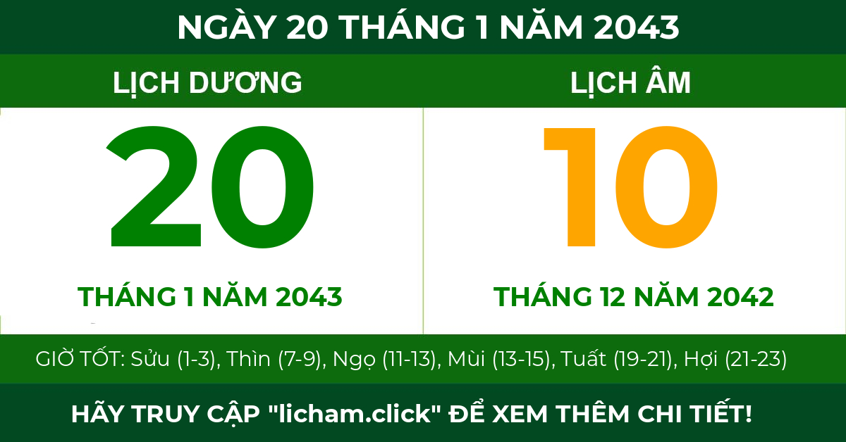 lịch âm ngày 20 tháng 1 năm 2043