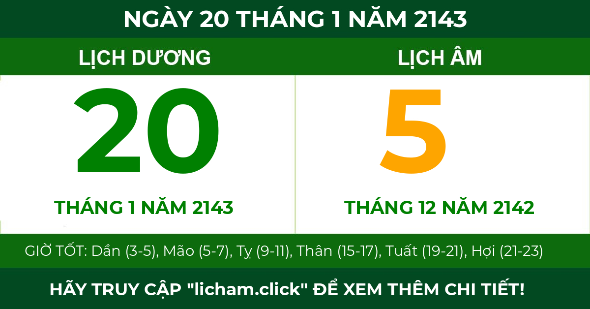 lịch âm ngày 20 tháng 1 năm 2143