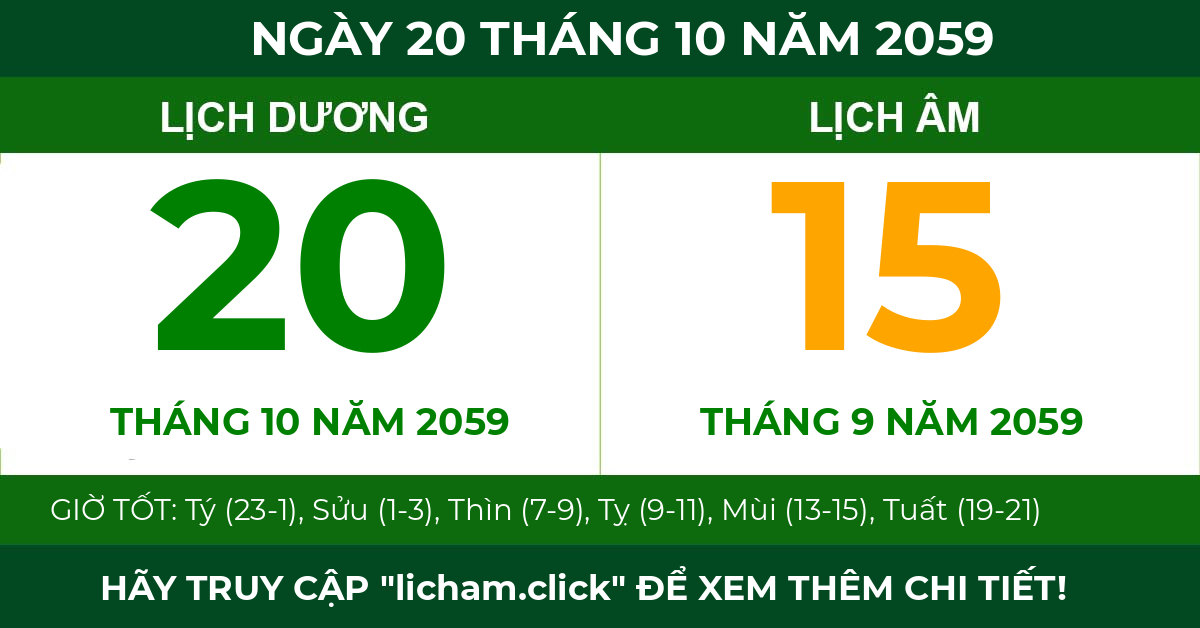 lịch âm ngày 20 tháng 10 năm 2059