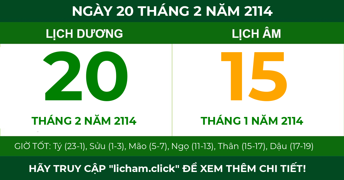 lịch âm ngày 20 tháng 2 năm 2114