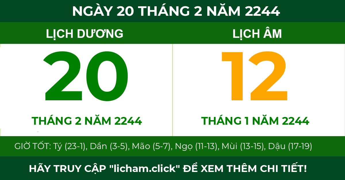 lịch âm ngày 20 tháng 2 năm 2244