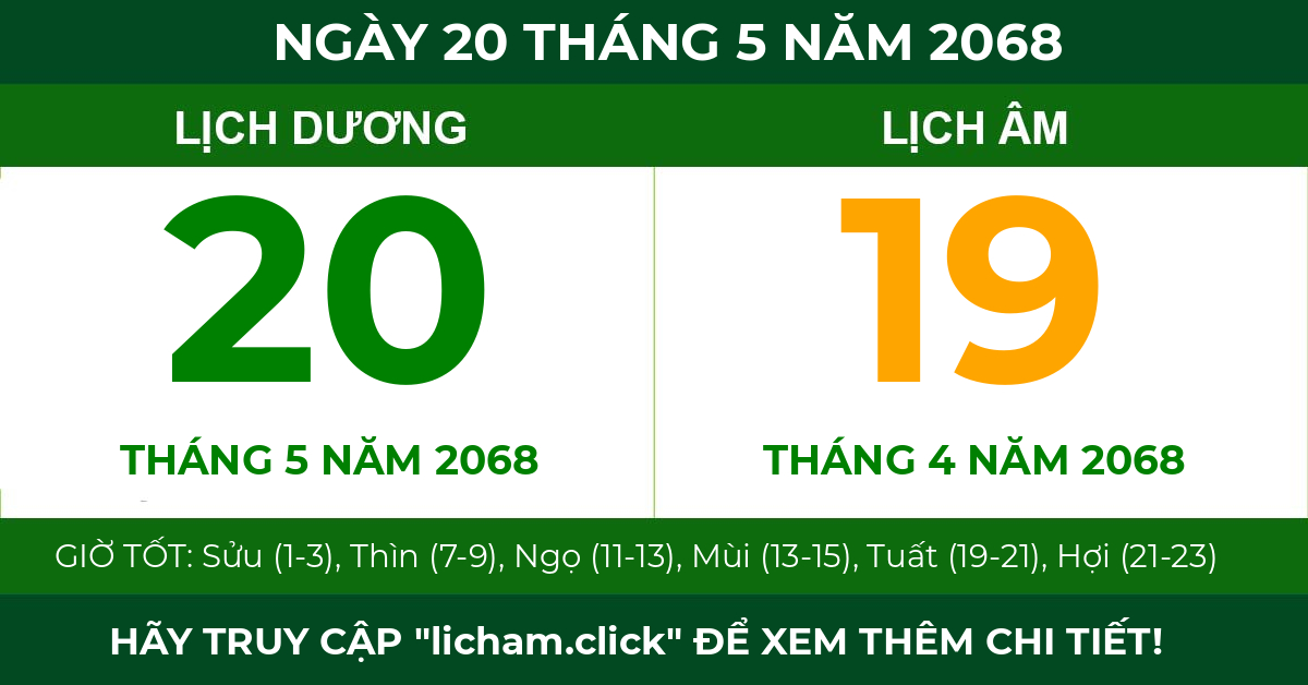 lịch âm ngày 20 tháng 5 năm 2068