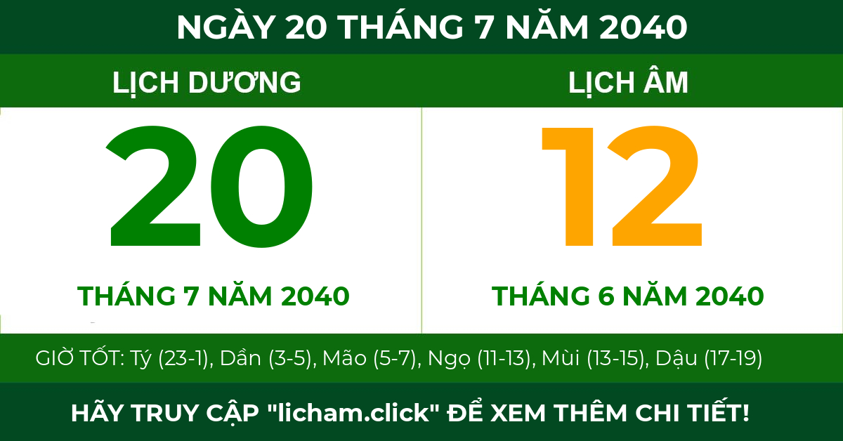 lịch âm ngày 20 tháng 7 năm 2040
